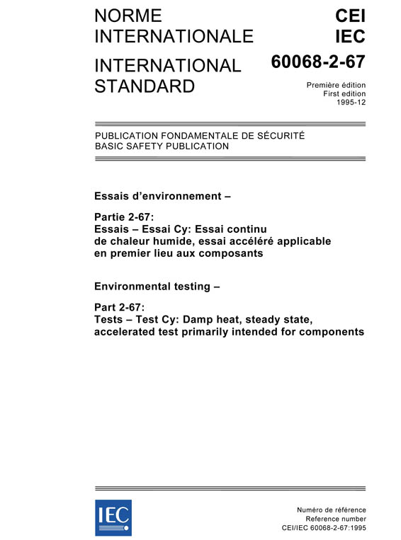 Cover IEC 60068-2-67:1995